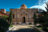 Hania, the Akrotiri peninsula. The beautifully renovated Gouvernetou Monastery, the bells that once stood above the facade of the church have been removed. 